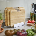 Bamboo Cutting Board Set with Stand (3-Piece)