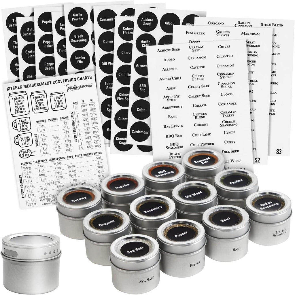 Magnetic Spice Tins (Set of 12)