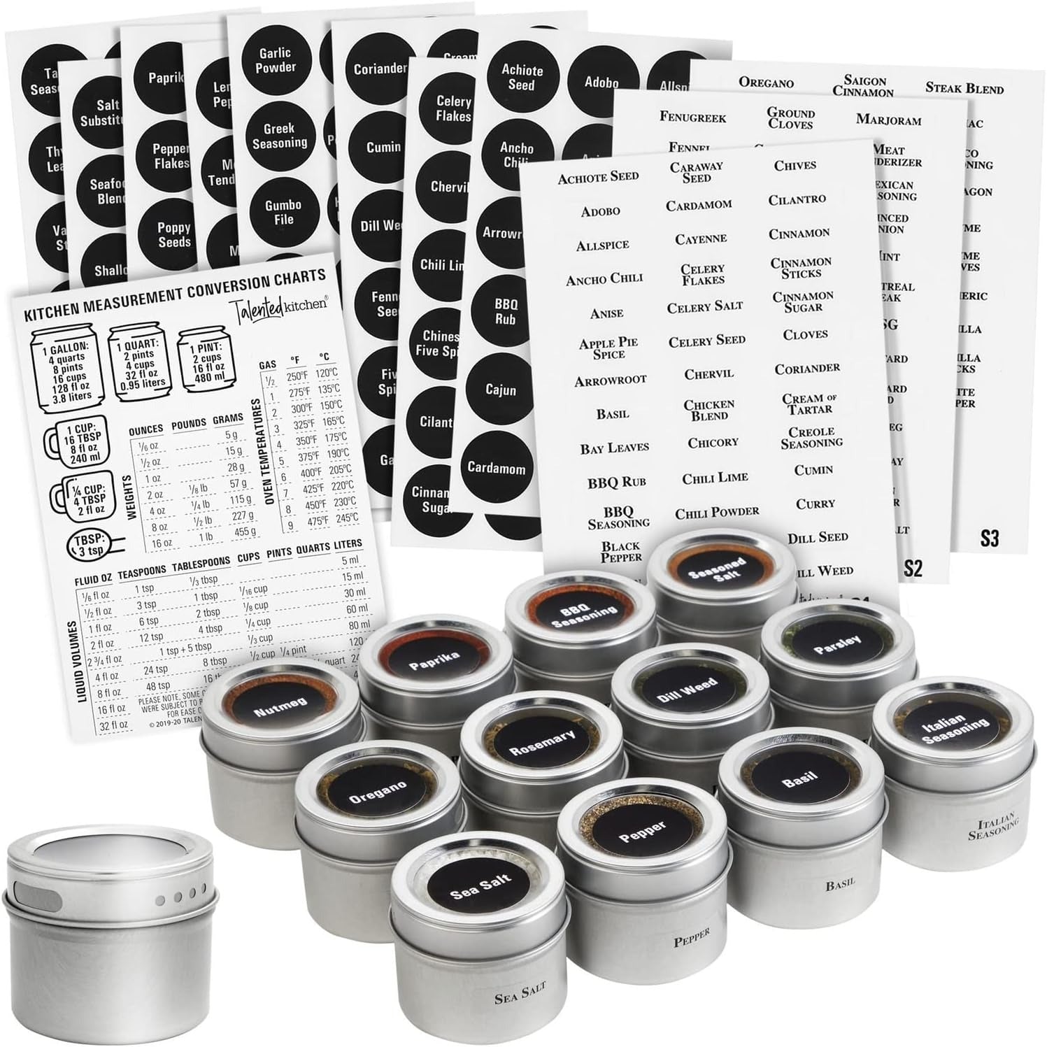 Magnetic Spice Tins (Set of 12)