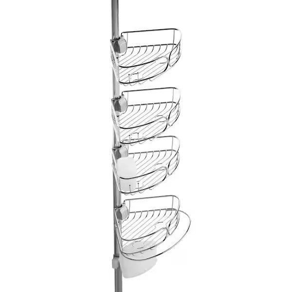 Tension-Pole Shower Caddy, 4-Shelf