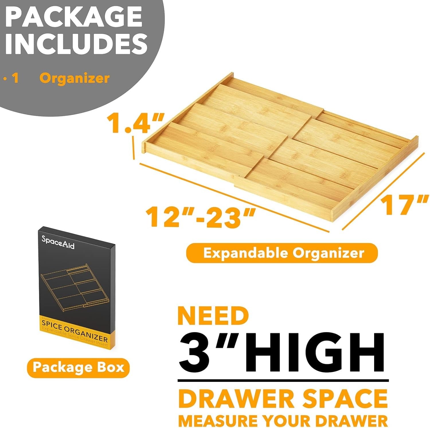 Expandable Bamboo Cabinet Spice Rack